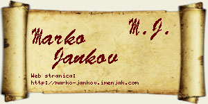 Marko Jankov vizit kartica